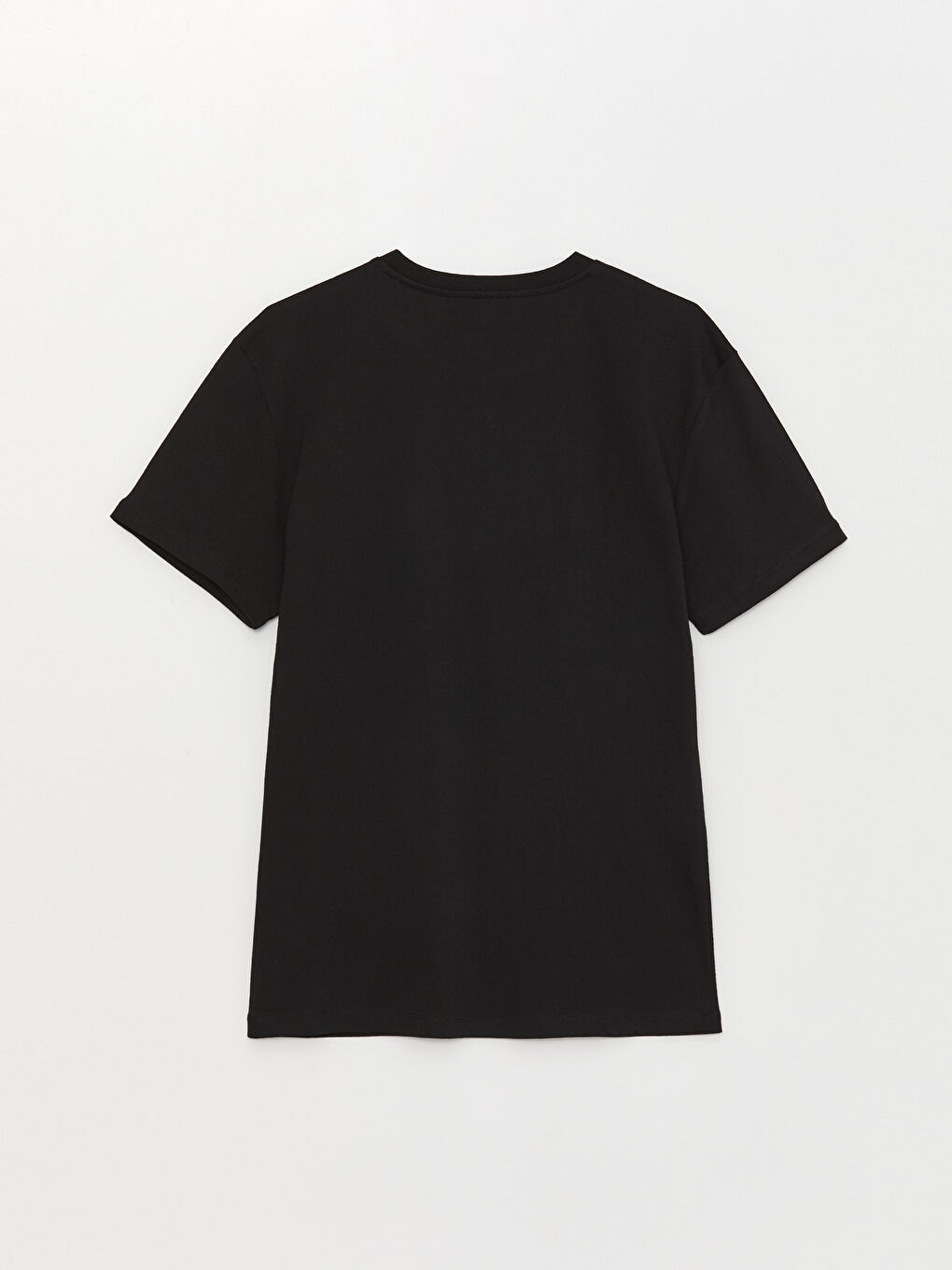 Siyah Bisiklet Yaka Kısa Kollu Baskılı Penye Erkek Tişört-6