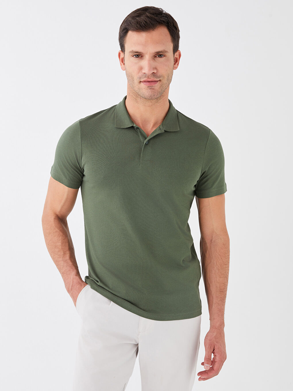 Tricou Polo cu Mânecă Scurtă din Jerseu pentru Bărbați-1