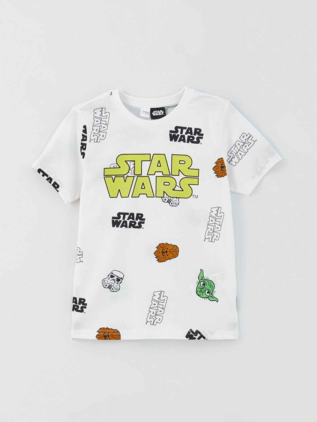 Crew Neck Star Wars Printed Short Sleeve Boys' Shorts Pyjama Set-1