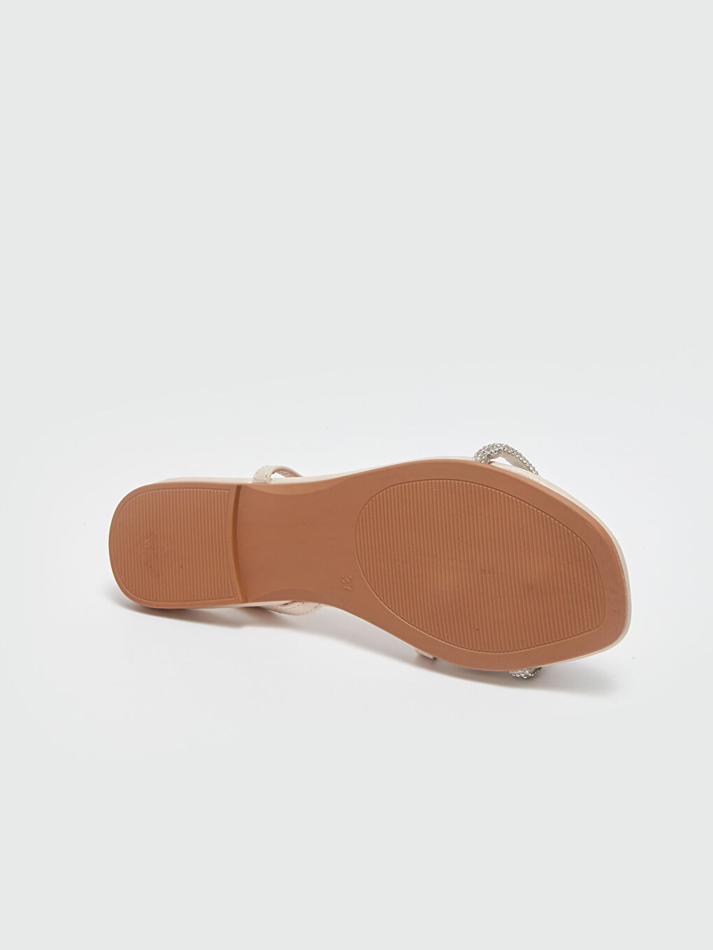 Bej Kadın Deri Görünümlü Sandalet-3