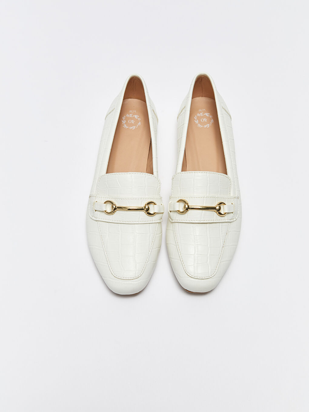 LC WAIKIKI Ekru Deri Görünümlü Kroko Desenli Kadın Loafer Ayakkabı - 2