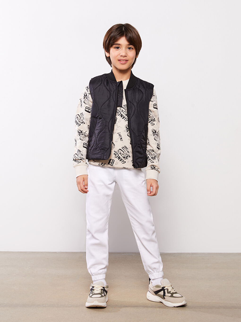 Elasticated Waist Basic Boys' Jogger Sweatpants-1