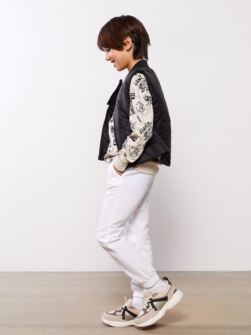 Elasticated Waist Basic Boys' Jogger Sweatpants-2