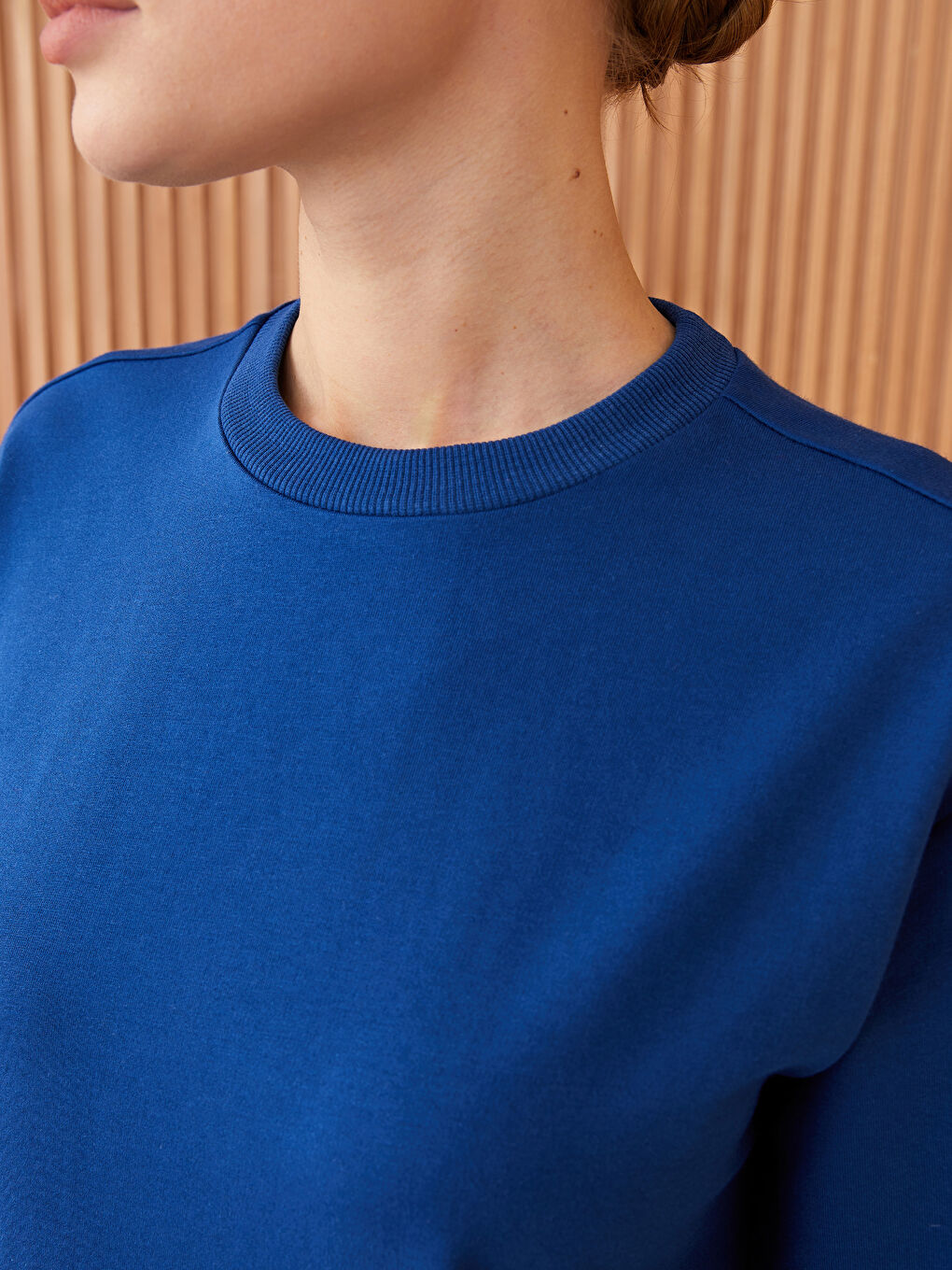 Crew Neck Straight Long Sleeve Women's Sweat Dress -S3FR06Z8-HPQ