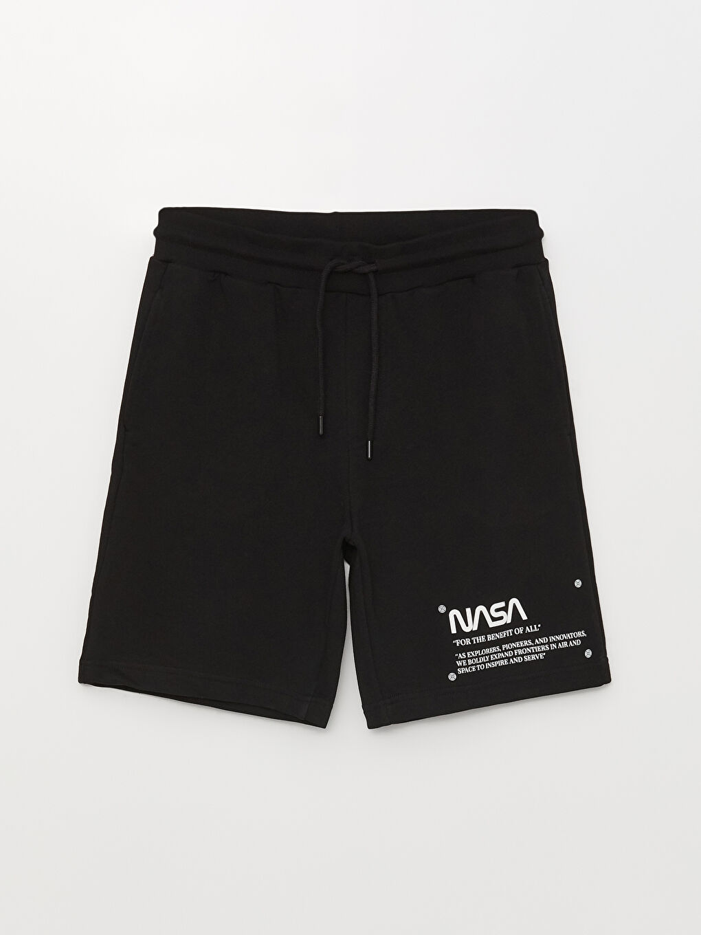 Siyah Standart Kalıp Baskılı Erkek Şort-5