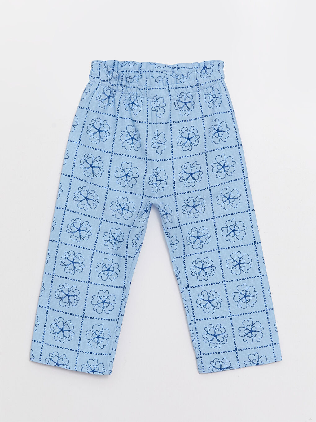 Baby Collar Short Sleeve Patterned Baby Girl Blouse and Trousers 2-Piece Set-2