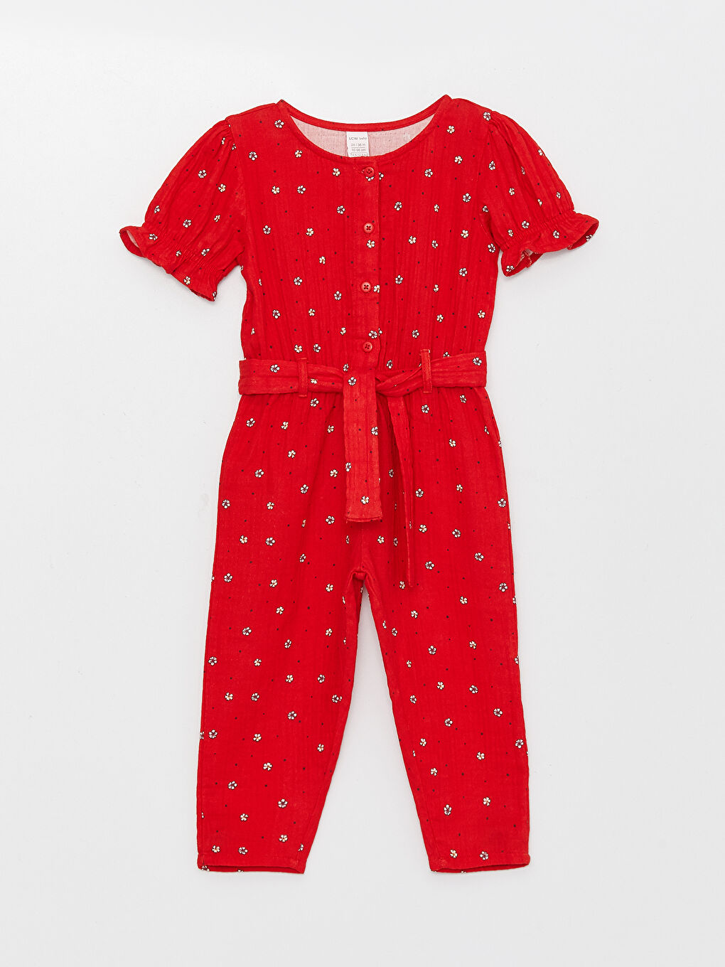 Salopetă cu model pentru Bebeluși Fete, Guler rotund