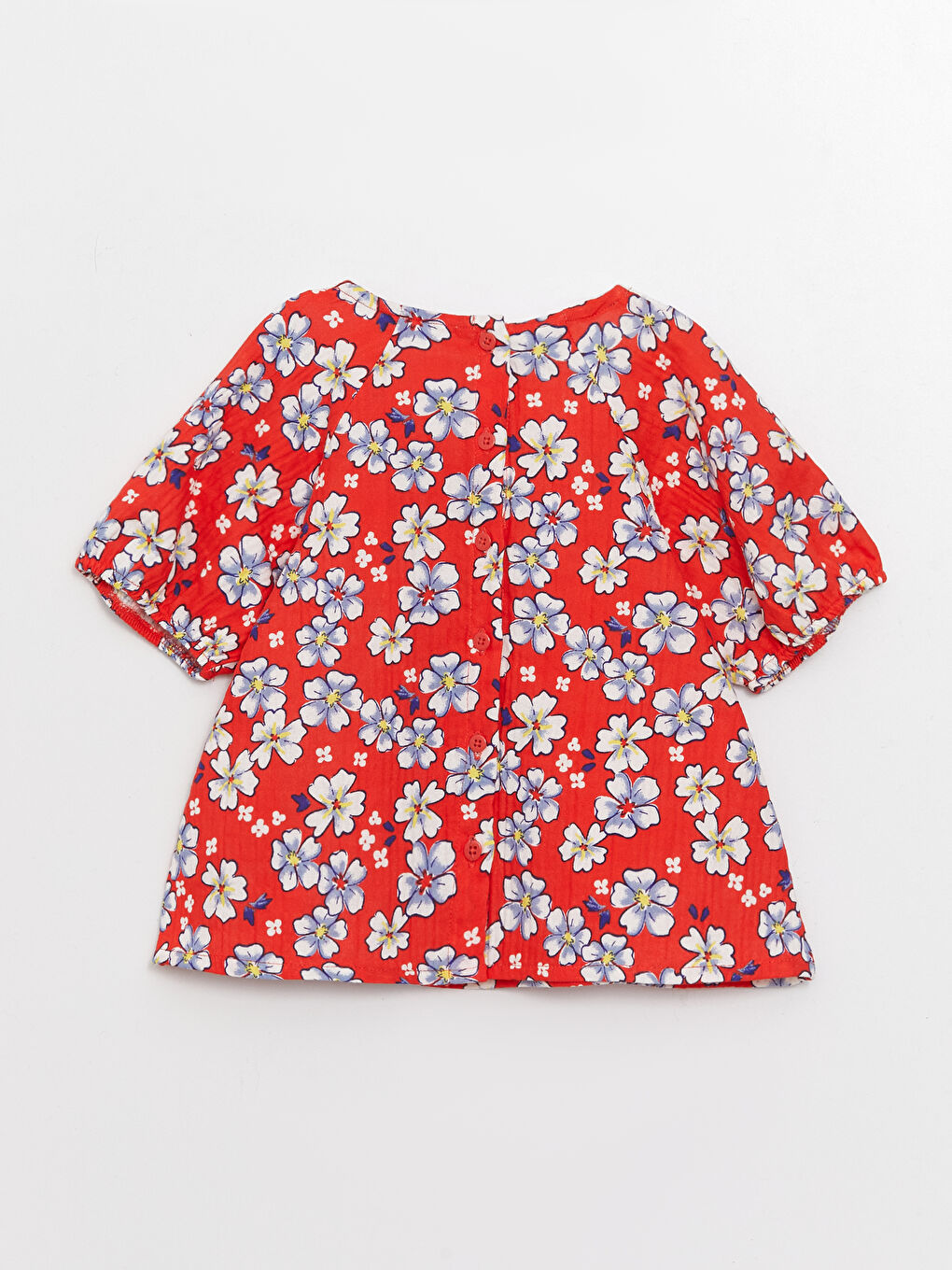 LCW baby Square Collar Short Sleeve Patterned Baby Girl Blouse and Pants 2-Pack Set -S3FR38Z1-LTQ