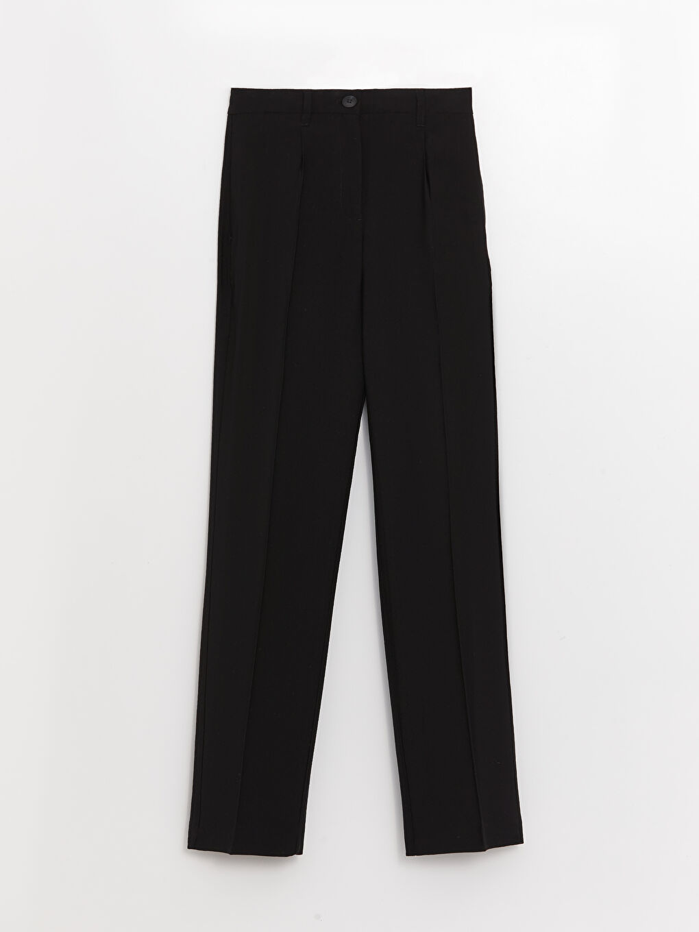 High Waist Comfortable Fit Straight Viscose Women's Trousers-4
