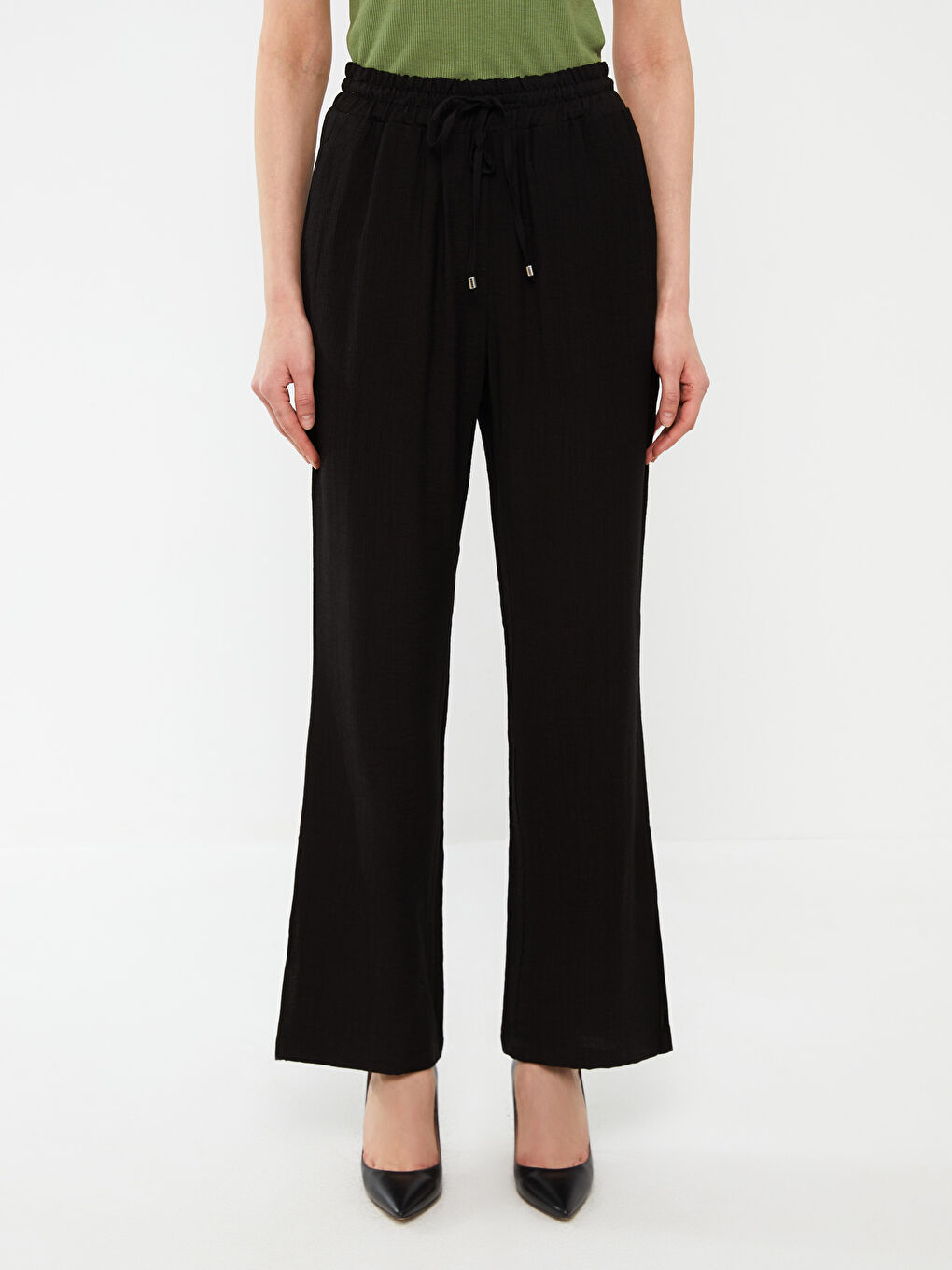 әйелдерге арналған серпімді белдік еркін пішім шалбар-2