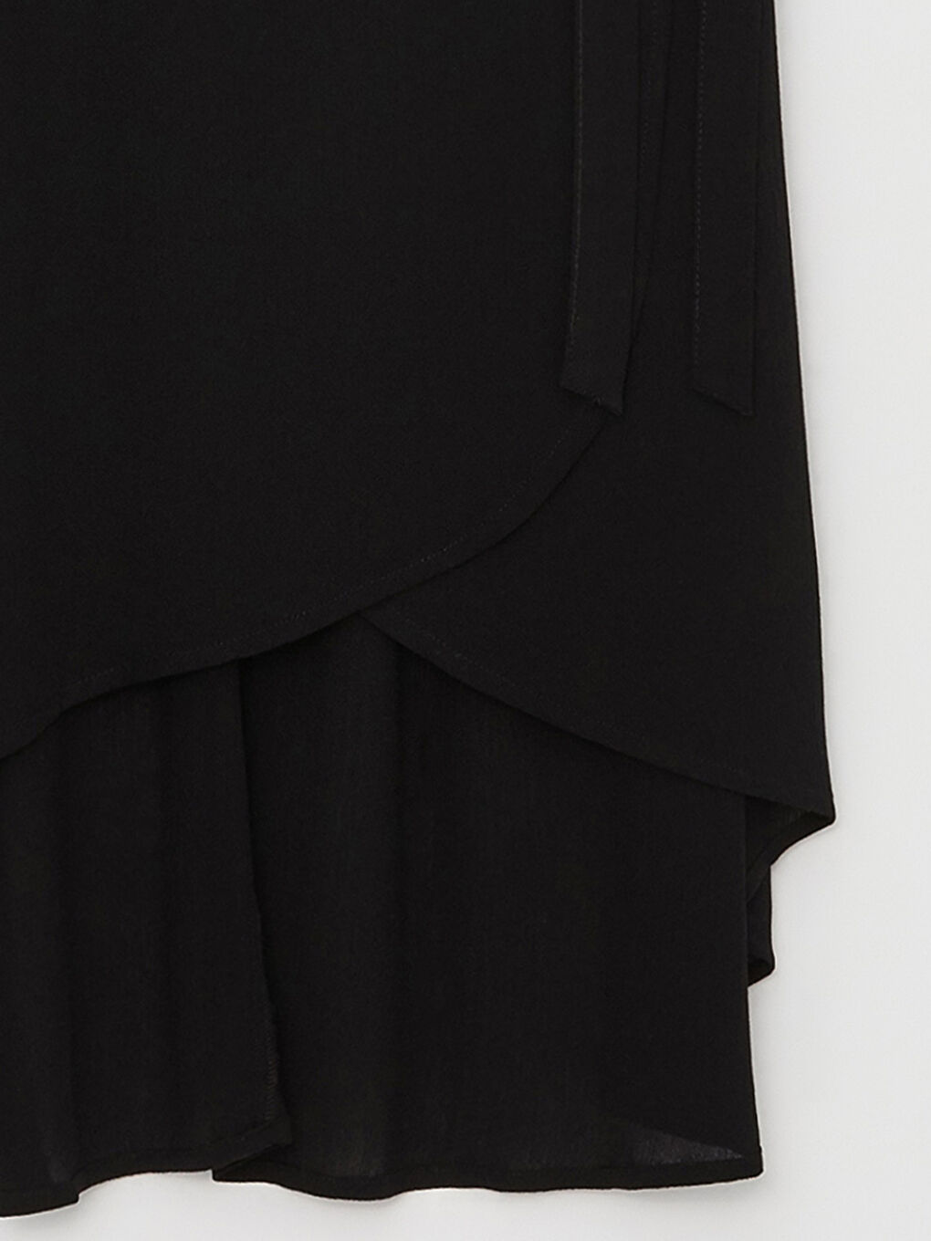 Siyah Beli Lastikli Düz Krinkle Kadın Etek-7