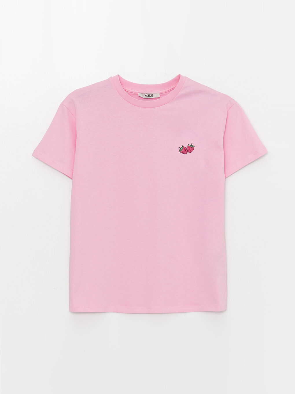 Crew Neck Embroidered Short Sleeve Women's T-Shirt-6