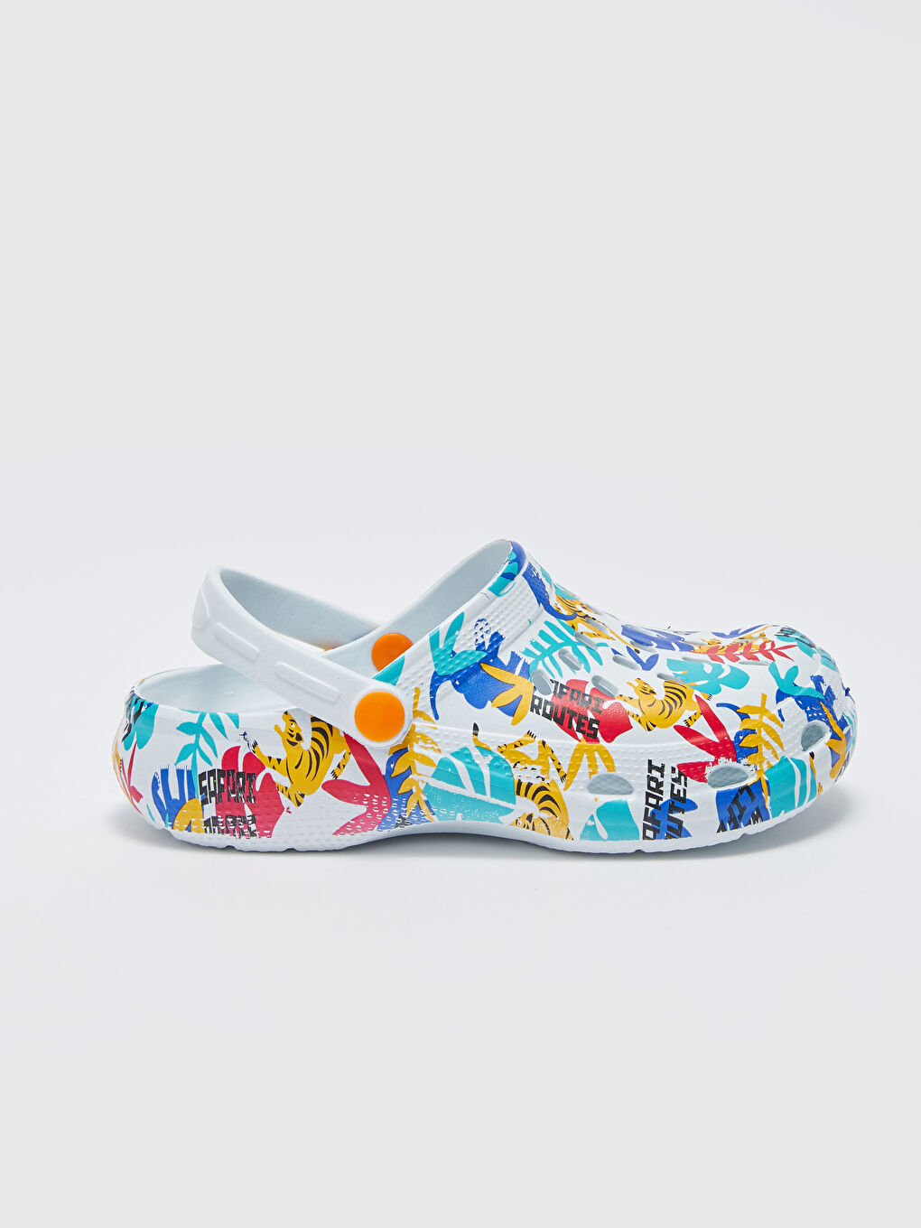 Beyaz Baskılı Erkek Çocuk Plaj Sandaleti-1