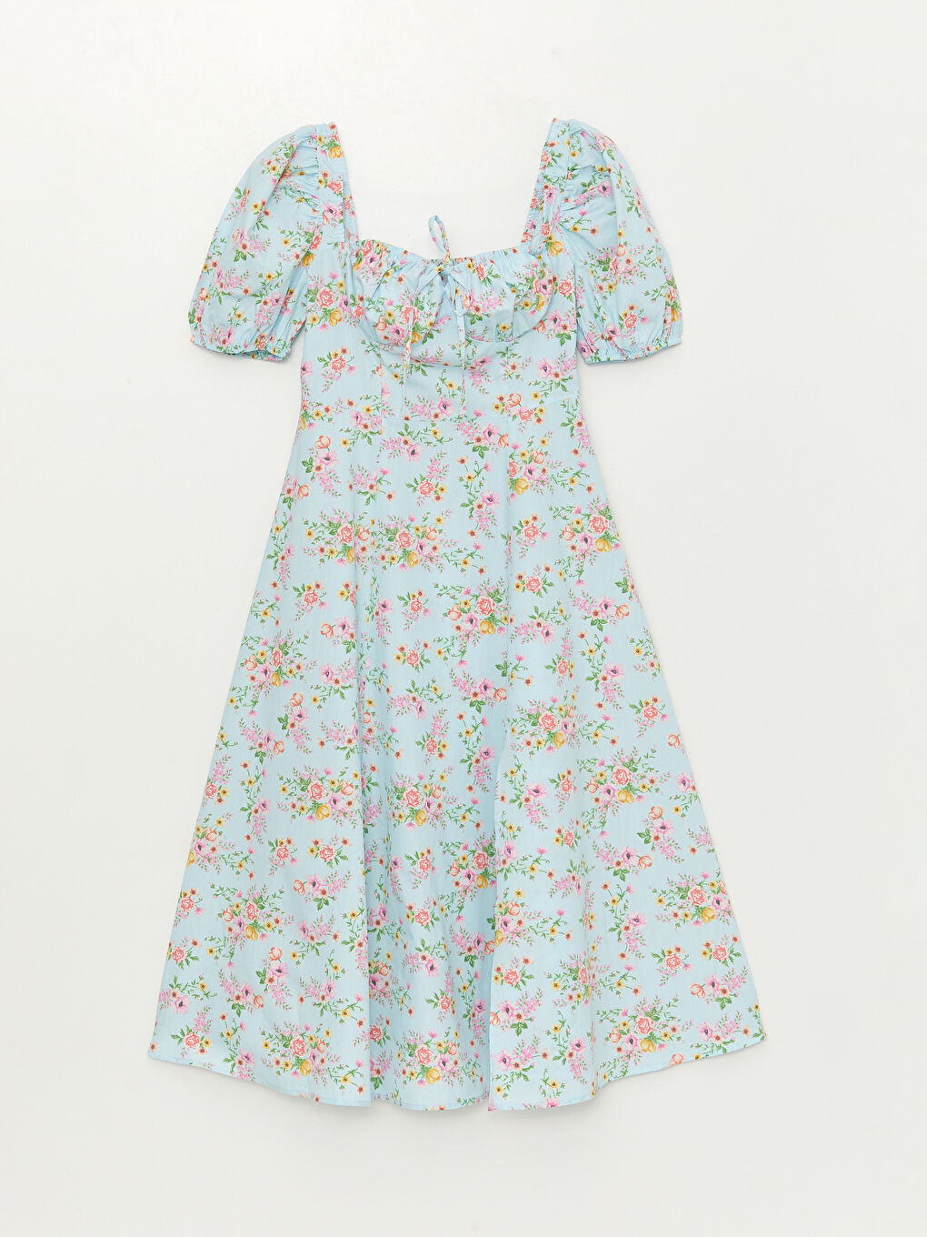 XSIDE Women's Square Collar Floral Short Sleeve Dress -S3FS04Z8-JUL