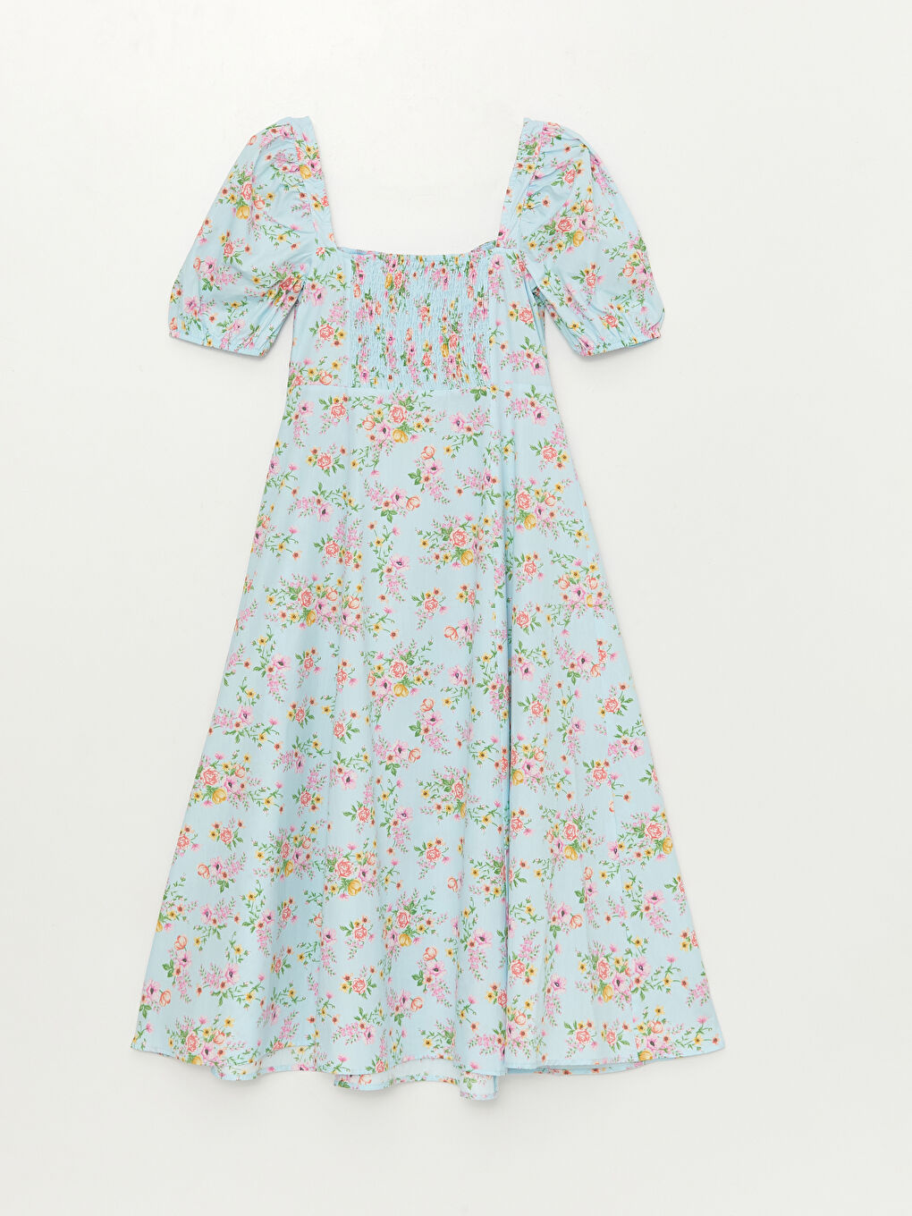 XSIDE Women's Square Collar Floral Short Sleeve Dress -S3FS04Z8-JUL
