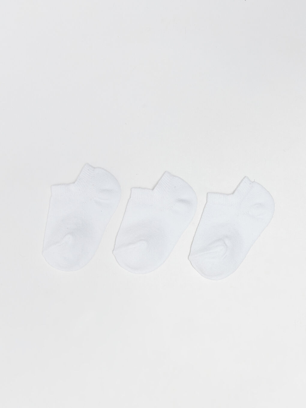 Beyaz Basic Erkek Bebek Patik Çorap 3'lü
