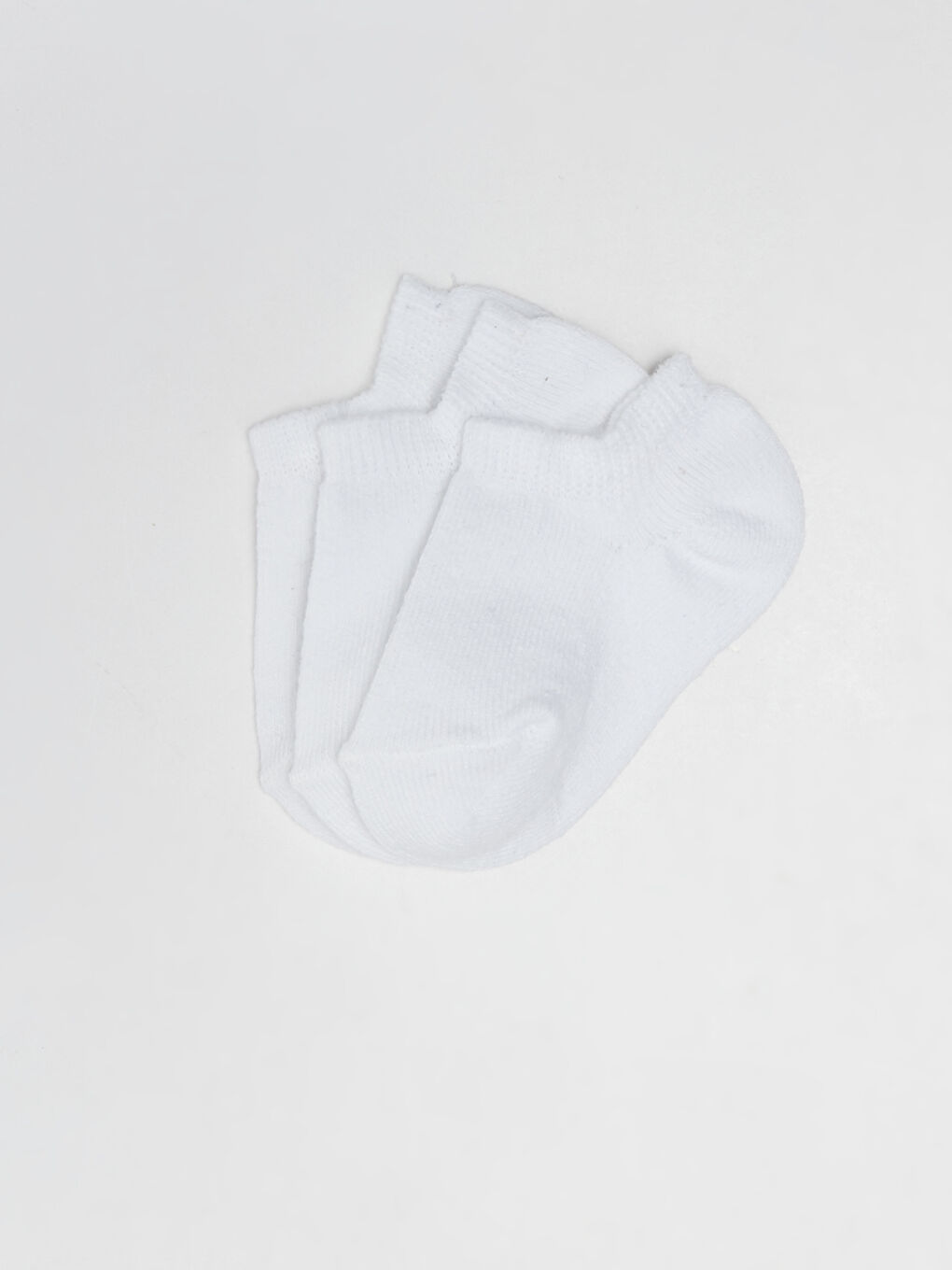 Beyaz Basic Erkek Bebek Patik Çorap 3'lü-1