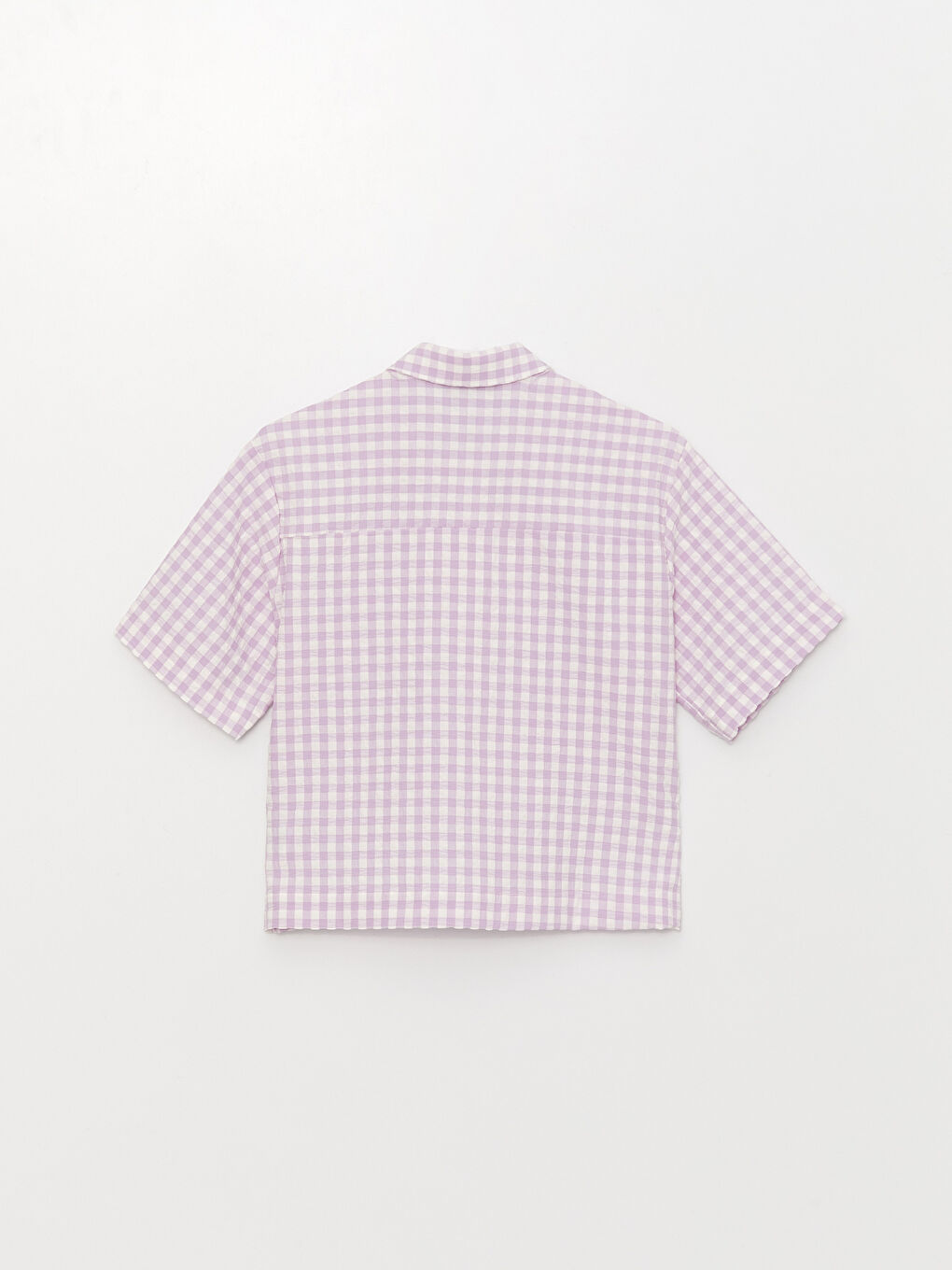 Cămașă cu Mânecă Scurtă pentru Femei în Carouri-6