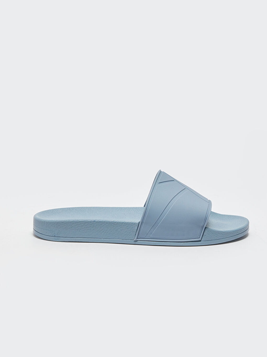 Mavi Kendinden Desenli Tek Bantlı Erkek Terlik-1