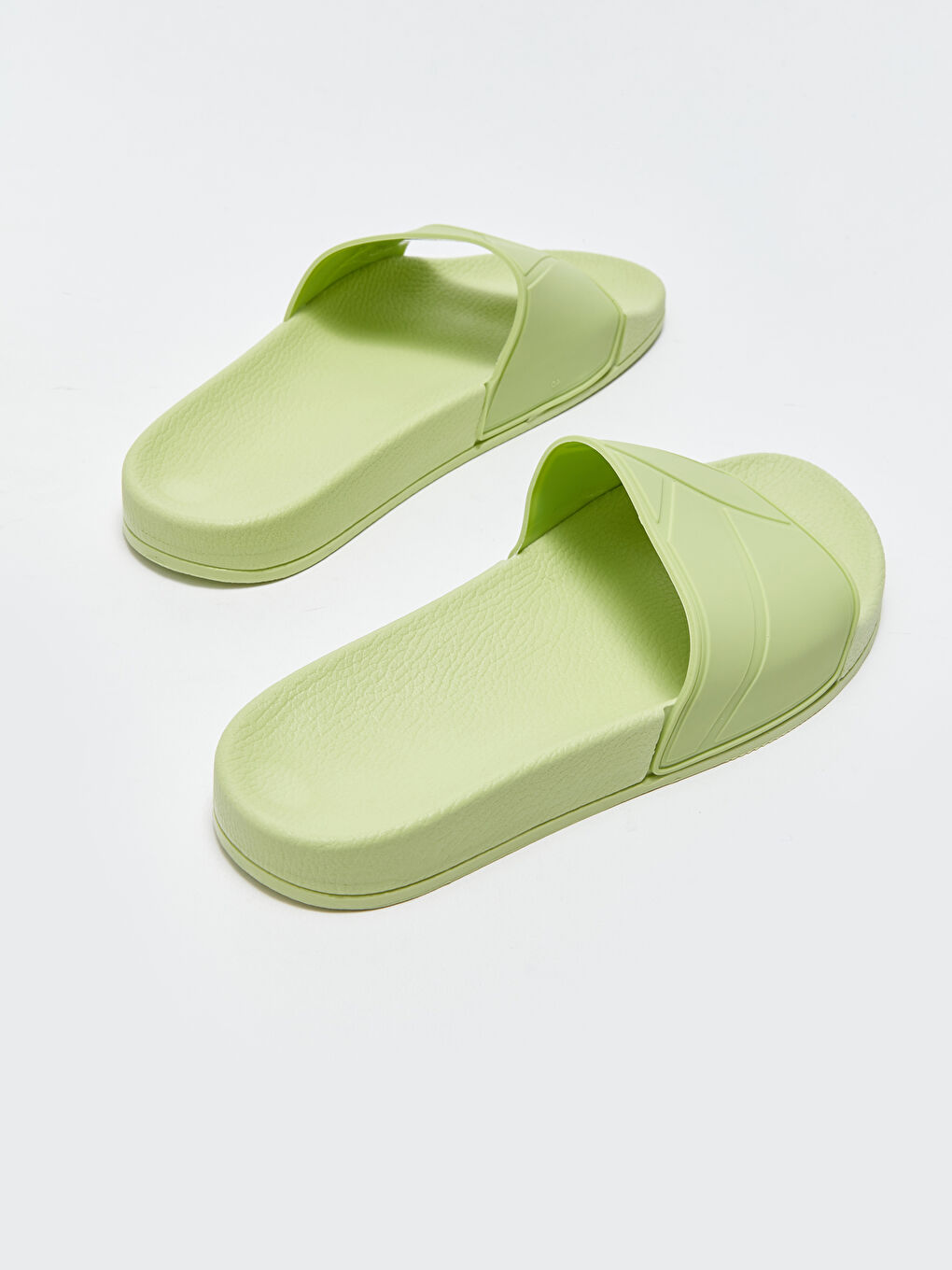 Yeşil Kendinden Desenli Tek Bantlı Erkek Terlik-4