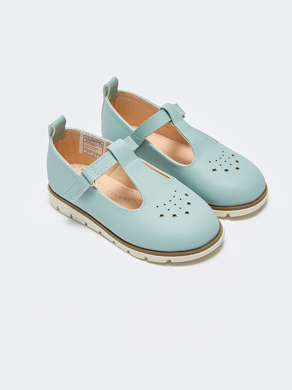 Yeşil Deri Görünümlü Kız Bebek Babet