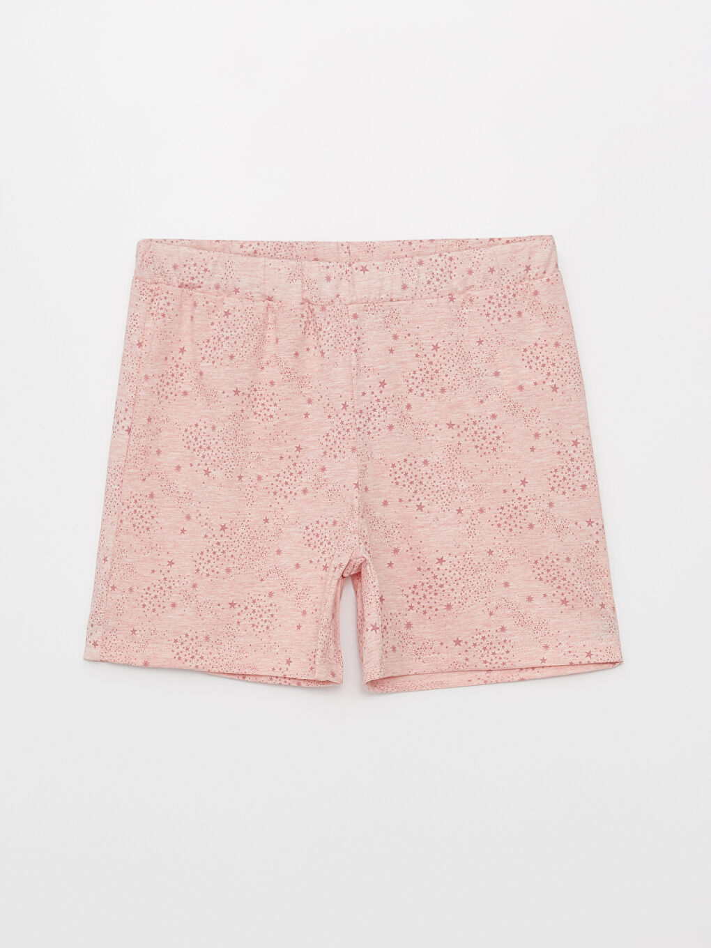 Pembe Bağlamalı Yaka Desenli Kısa Kollu Kadın Şortlu Pijama Takımı-7