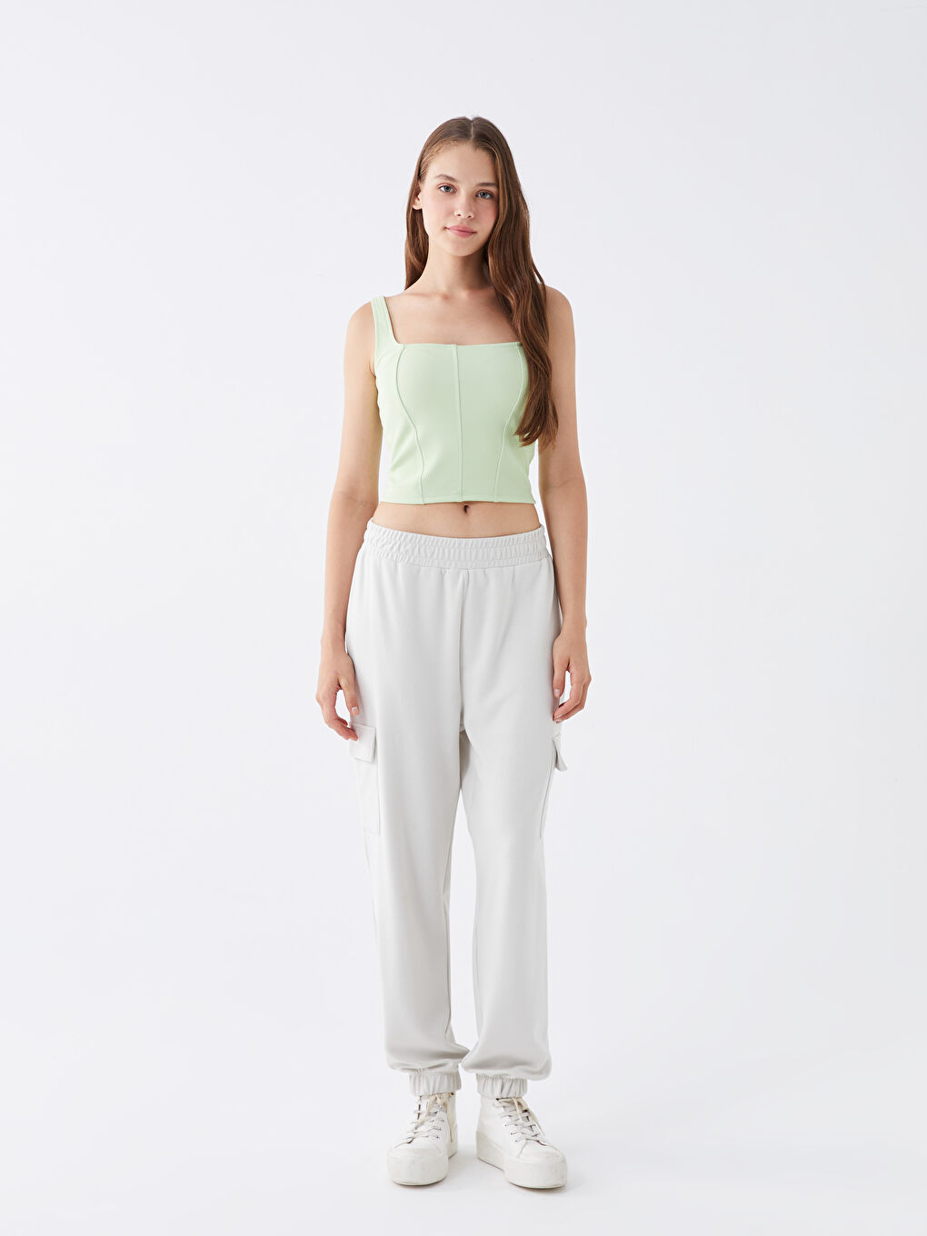 Women's Square Collar Straight Crop -S3FS53Z8-G3Q