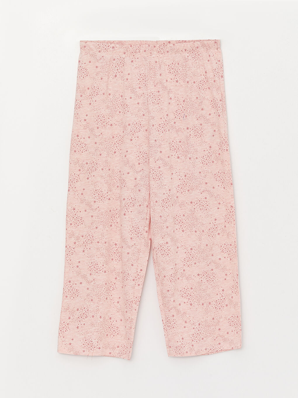 Pembe Bisiklet Yaka Baskılı Kadın Kaprili Pijama Takımı-7