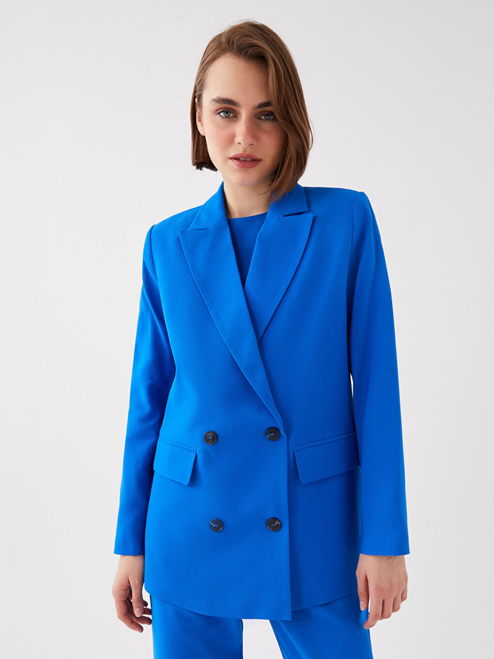 جاكيت بليزر كم طويل سادة للسيدات