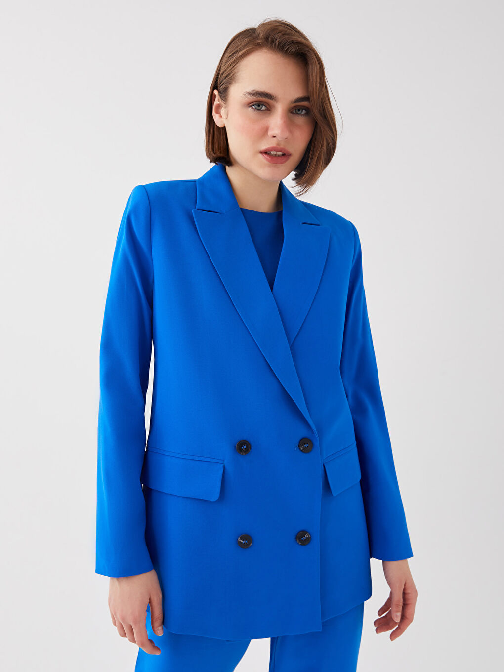 جاكيت بليزر كم طويل سادة للسيدات-1