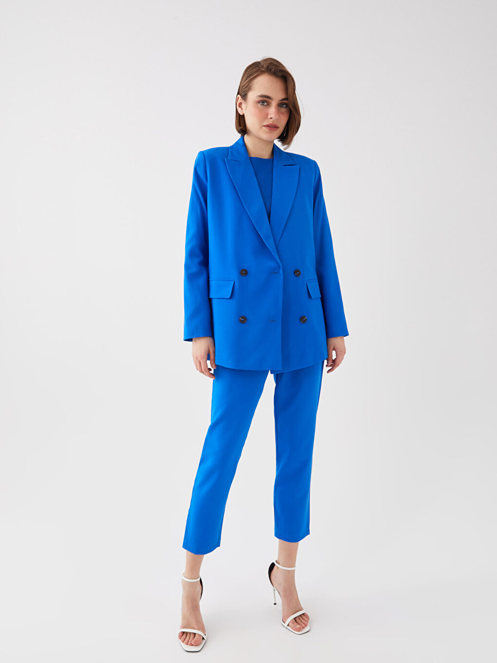 جاكيت بليزر كم طويل سادة للسيدات-2