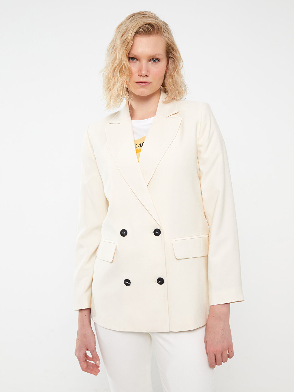 جاكيت بليزر كم طويل سادة للسيدات-1