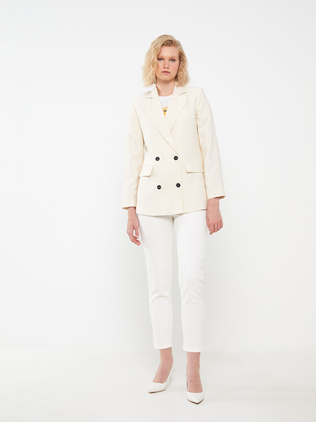 جاكيت بليزر كم طويل سادة للسيدات-2