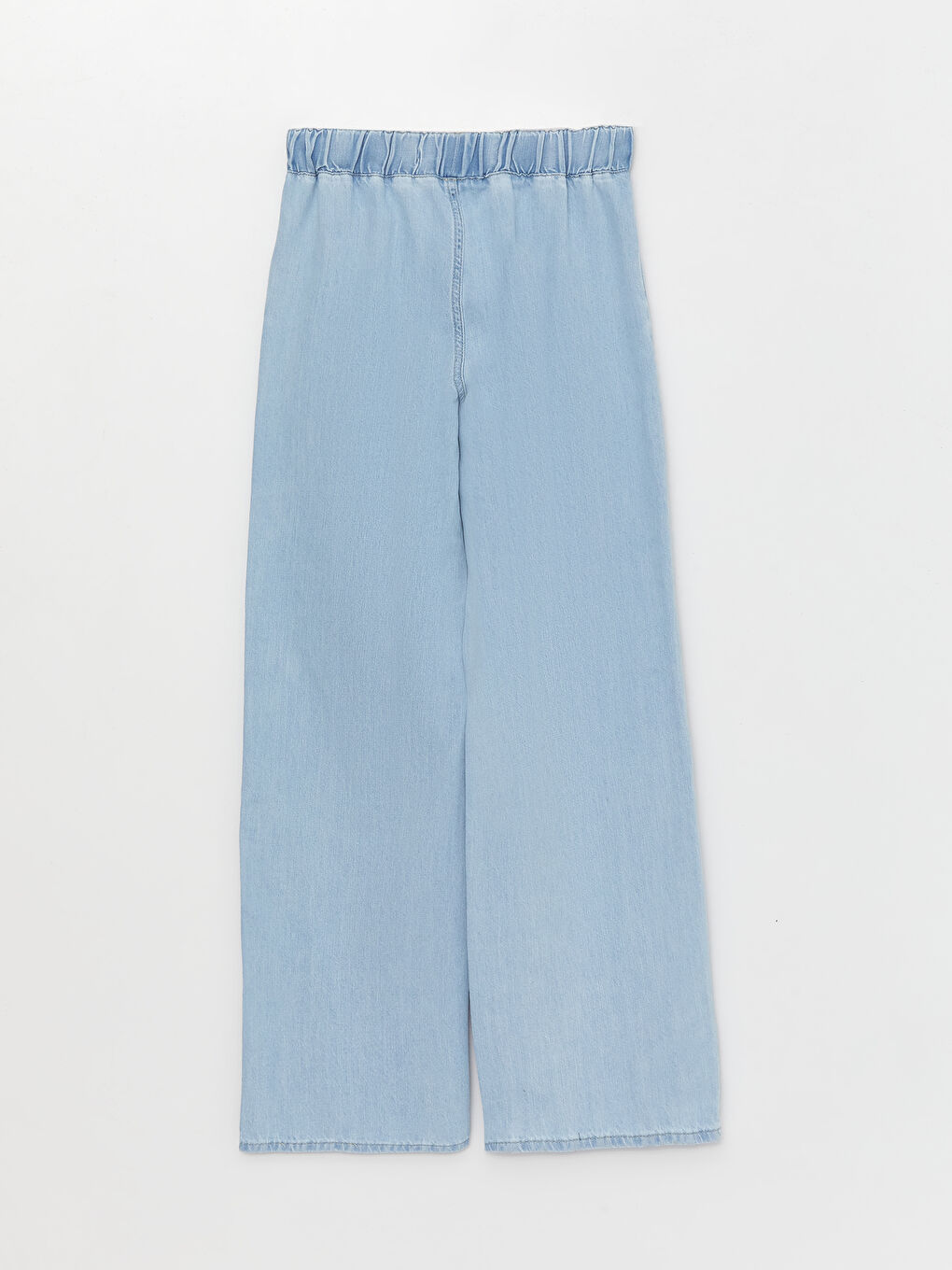 İndigo Beli Lastikli Wideleg Kadın Jean Pantolon-6