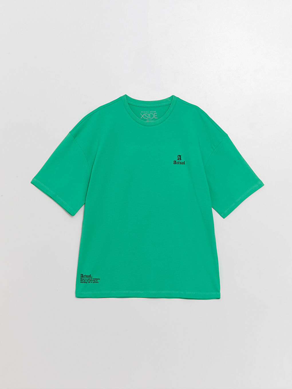 Yeşil Bisiklet Yaka Kısa Kollu Baskılı Penye Erkek Tişört-5