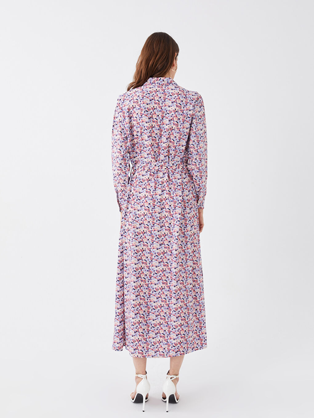 LCWAIKIKI Classic Floral Oversize Women's Shirt Dress -S3FS80Z8-F9C
