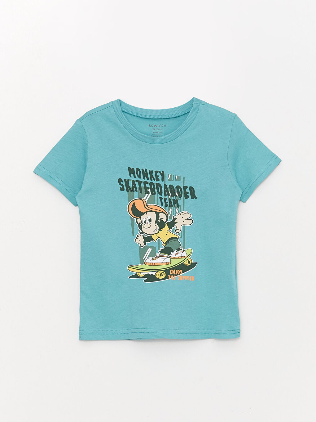 Crew Neck Short Sleeve Printed Baby Boys' T-Shirt