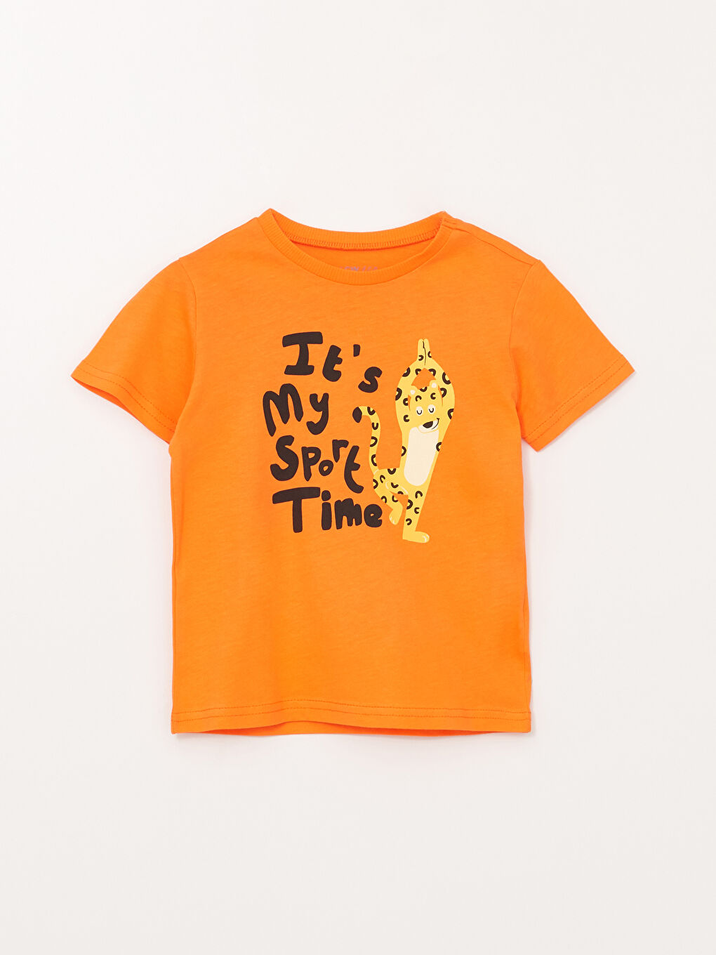 Turuncu Bisiklet Yaka Kısa Kollu Baskılı Erkek Bebek Tişört-3