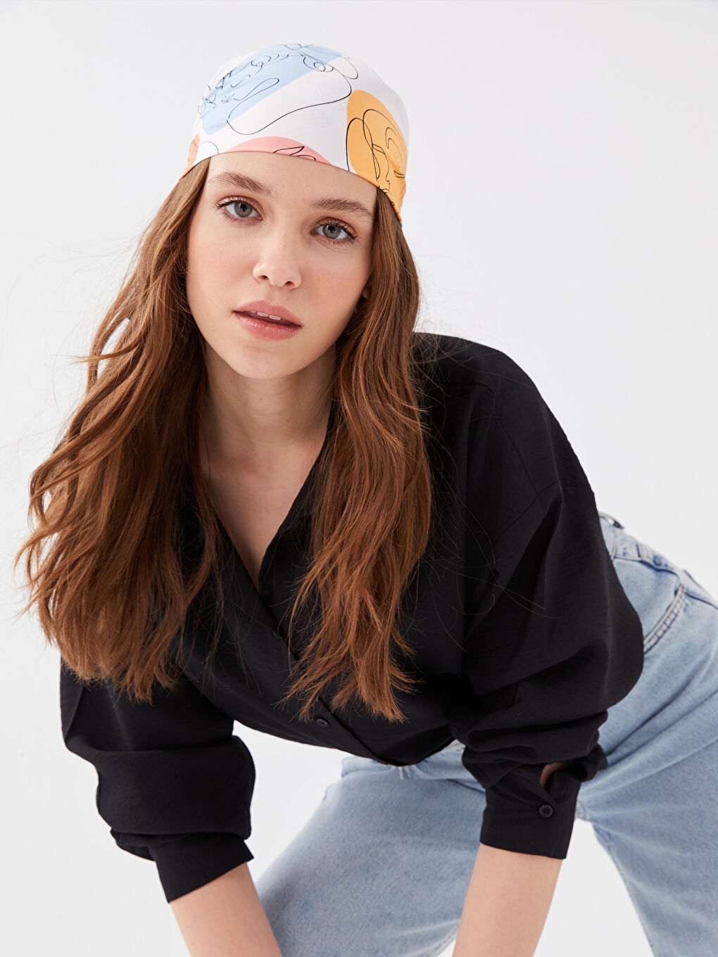 Karışık Desenli Kadın Bandana