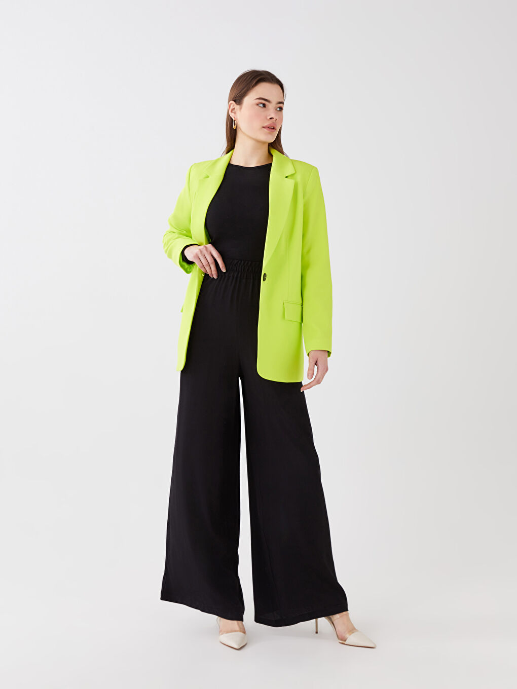 Pantalon Évasé Confortable à Taille Élastique pour Femmes