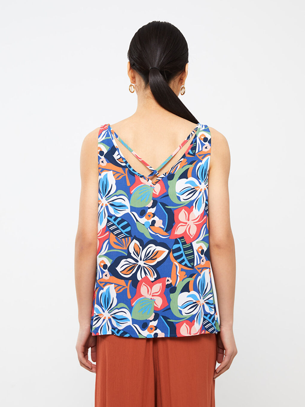 Karışık V Yaka Çiçekli Kadın Atlet-4