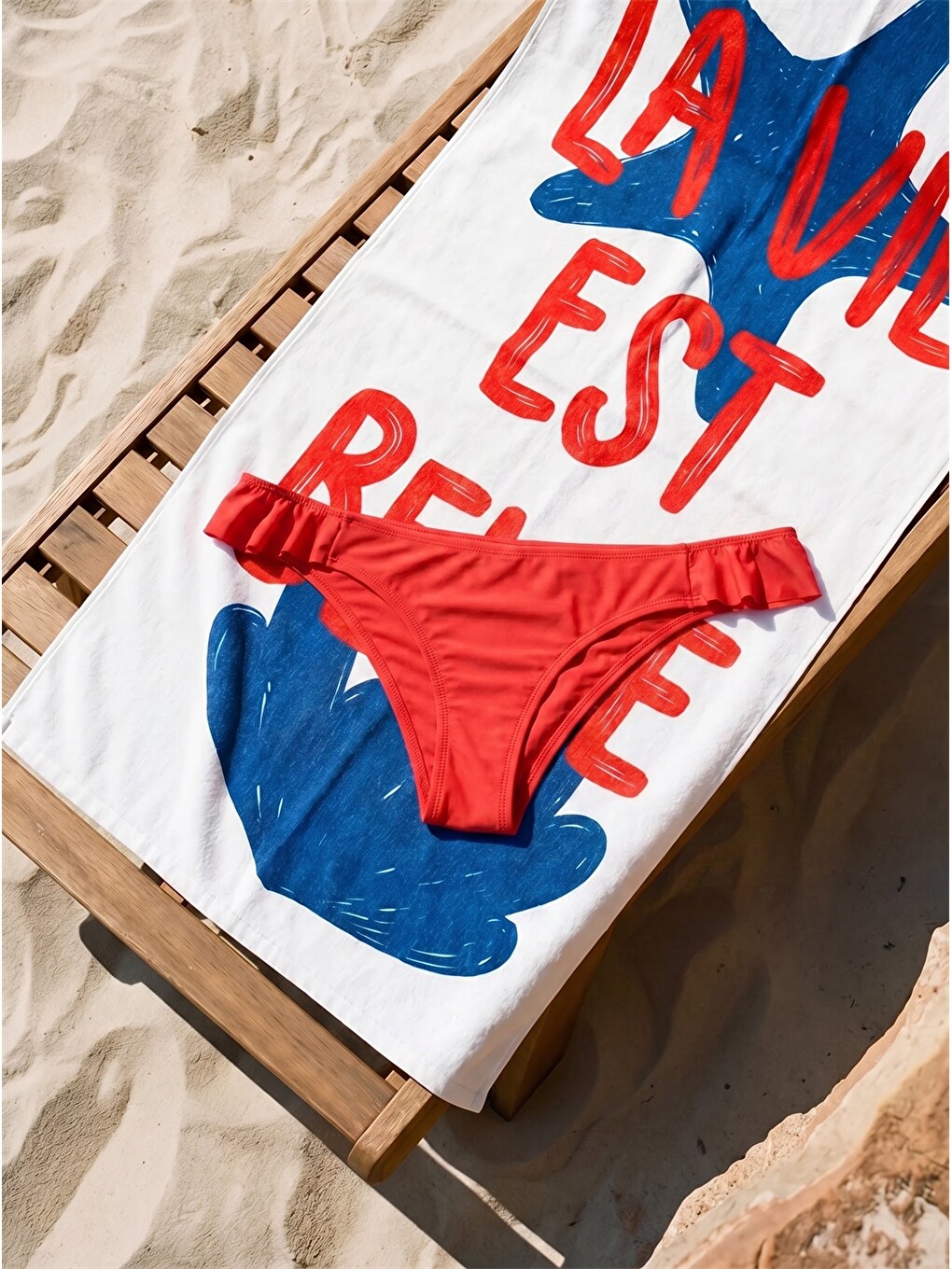 Kırmızı Kadın Düz Bikini Alt