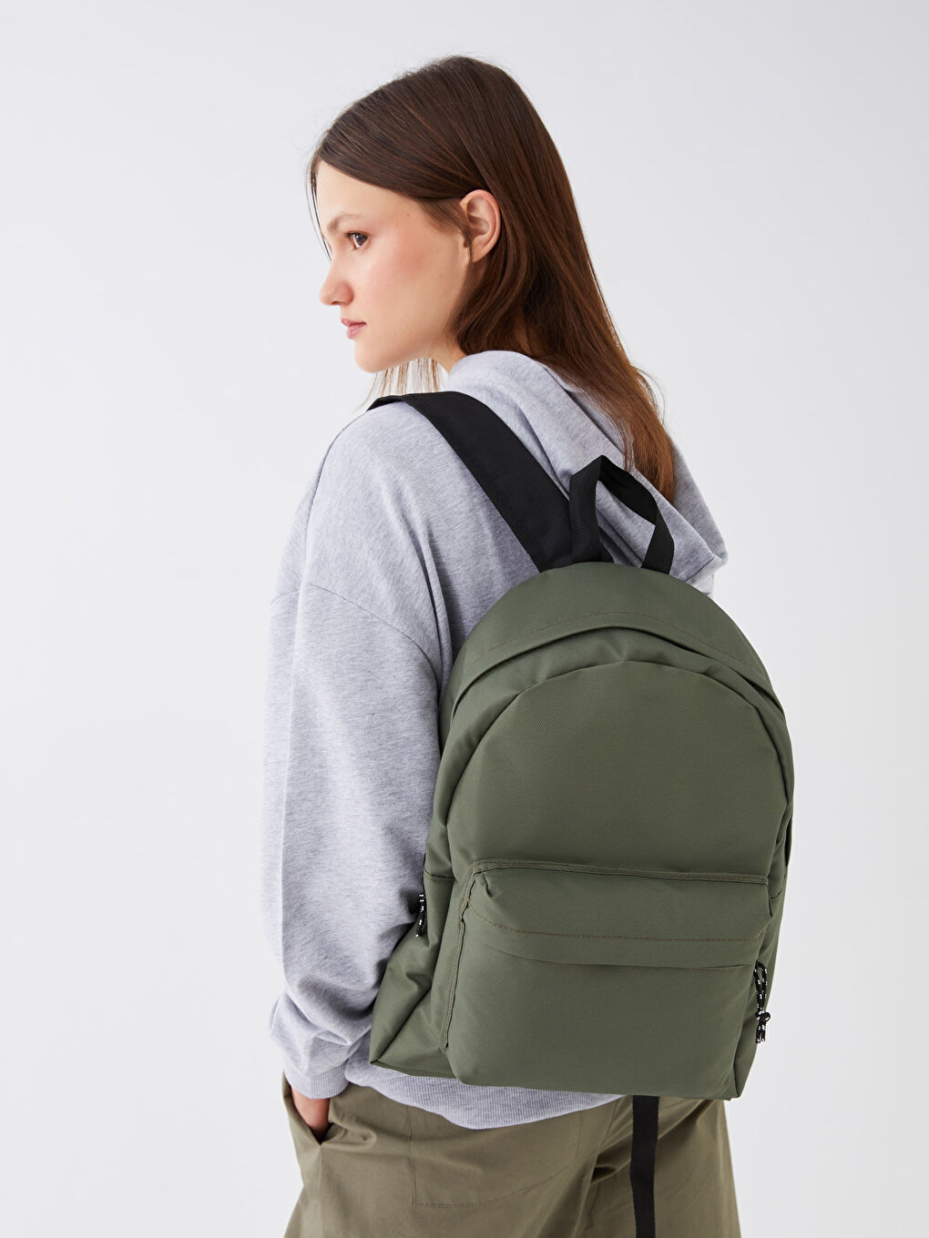 Haki Kadın Sırt Çantası-1