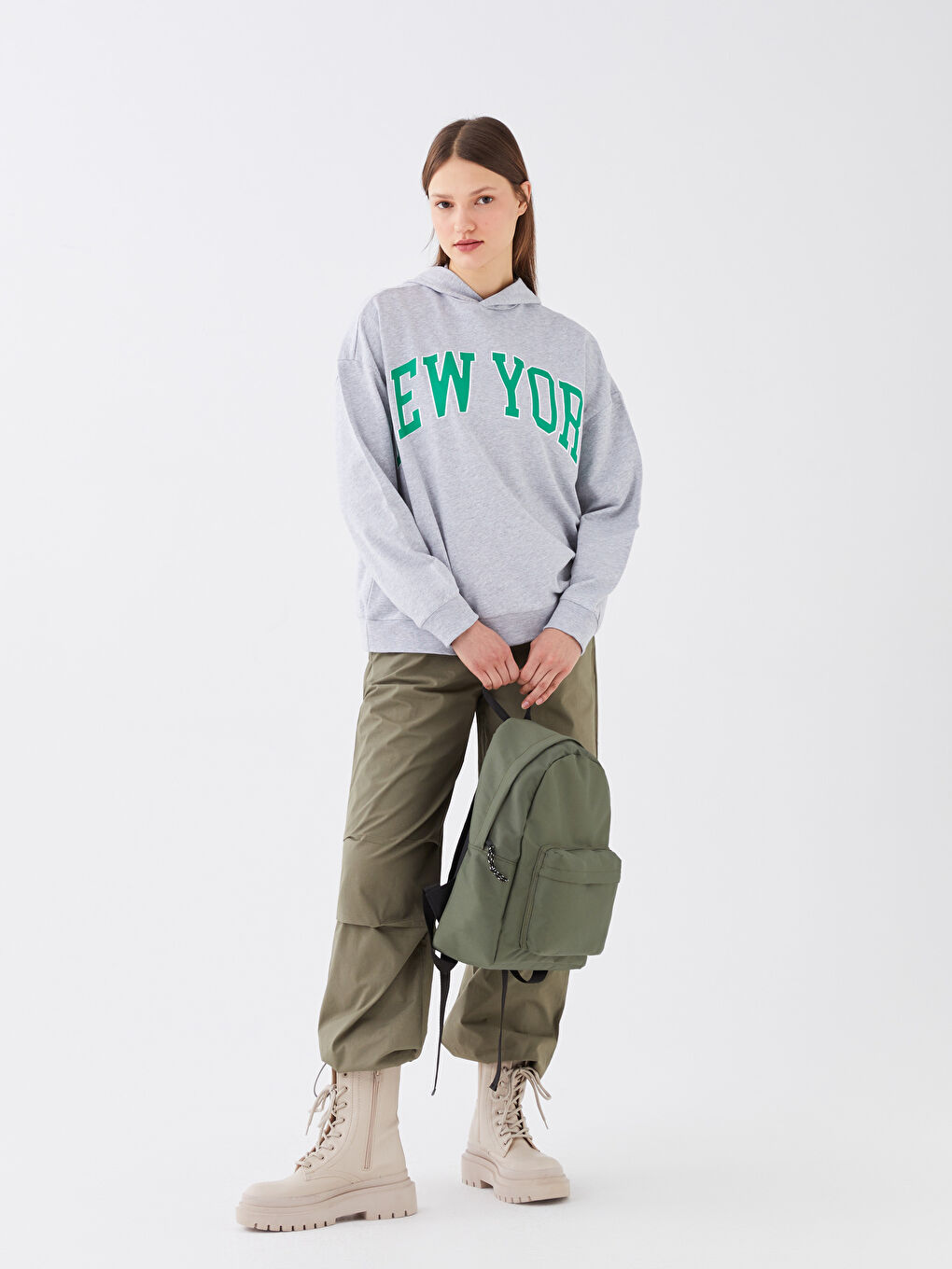 Haki Kadın Sırt Çantası-2