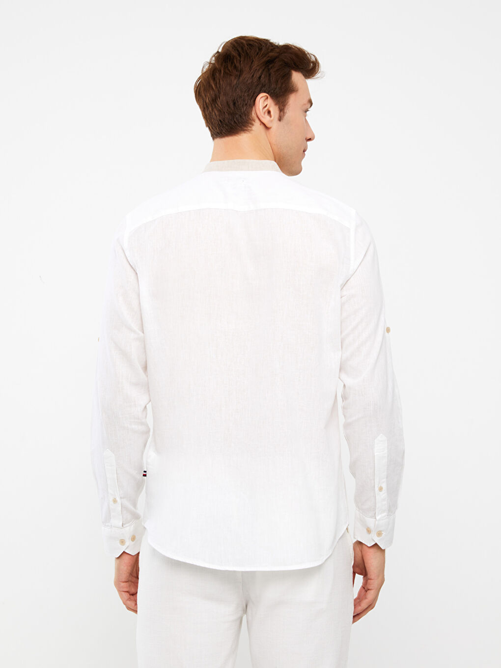 SOUTHBLUE Regular Fit Collar Long Sleeve Linen Blended Men's Shirt -S3FT19Z8-Q6K