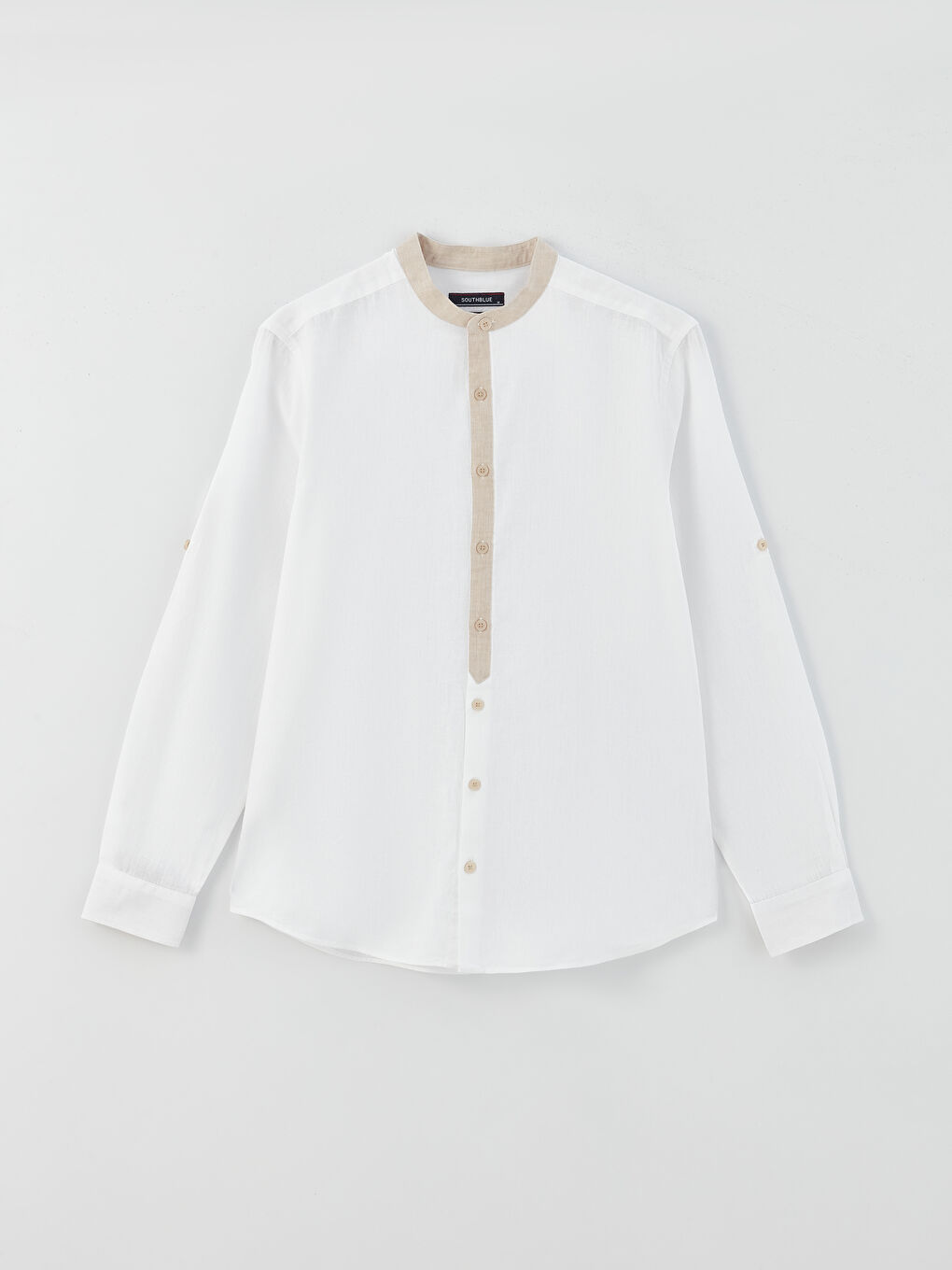 SOUTHBLUE Regular Fit Collar Long Sleeve Linen Blended Men's Shirt -S3FT19Z8-Q6K