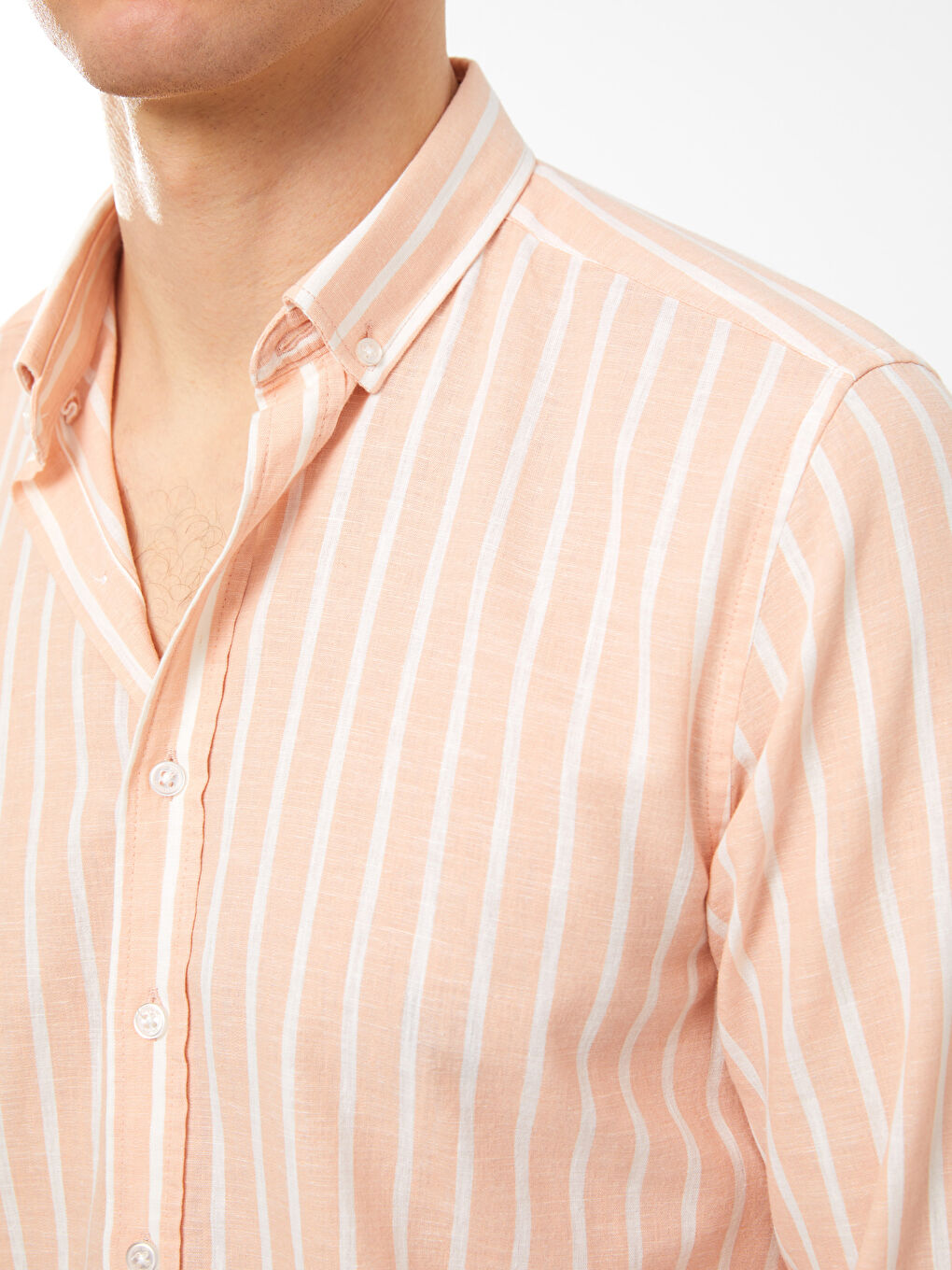 Mercan Regular Fit Uzun Kollu Çizgili Erkek Gömlek-3