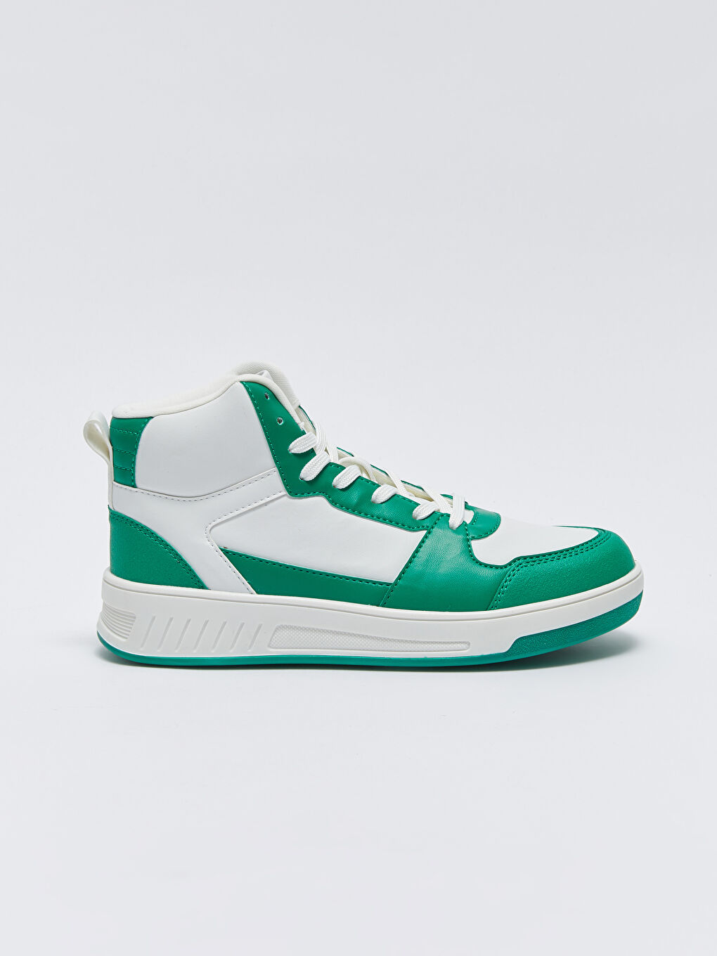 Yeşil Renk Bloklu Bağcıklı Bilek Boy Kadın Spor Ayakkabı-1