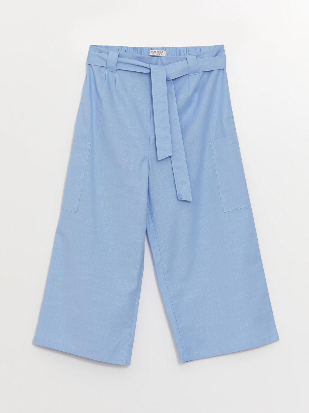 Mavi Beli Lastikli Wideleg Kız Çocuk Kapri