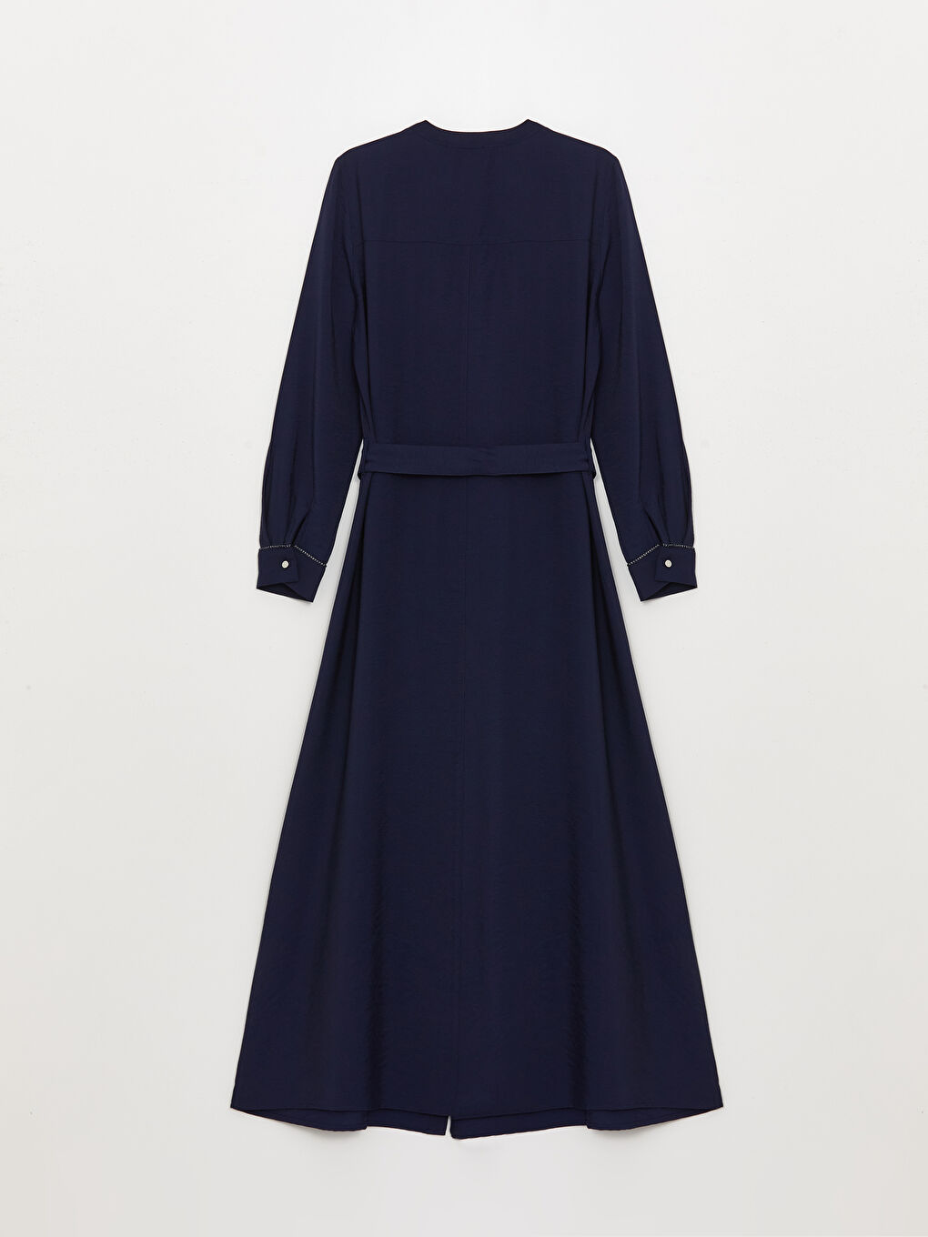 Grandad Collar Plain Long-Sleeve Women's A-Line Dress -S3FT60Z8-E1J